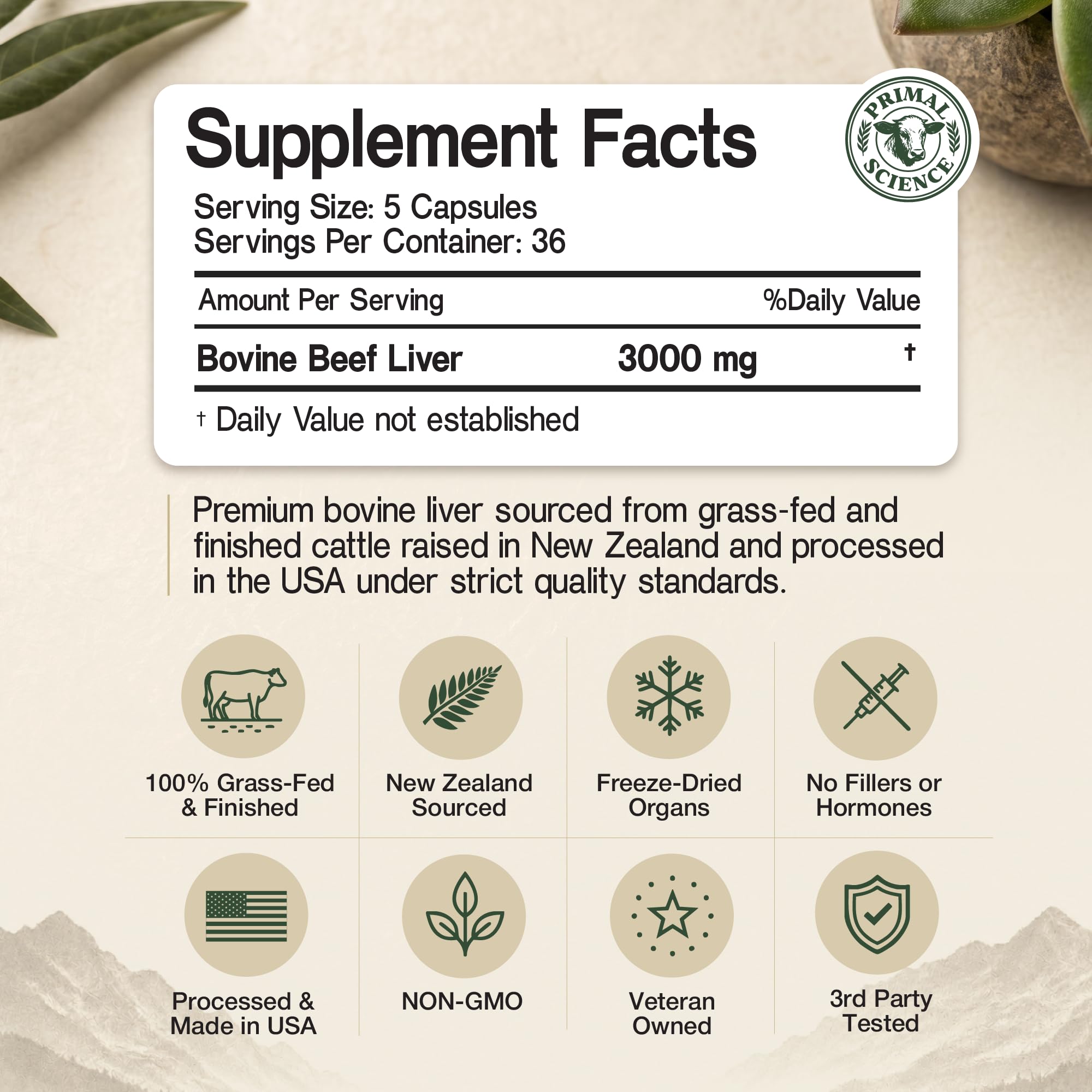 Primal Science™ Grass-Fed Beef Liver